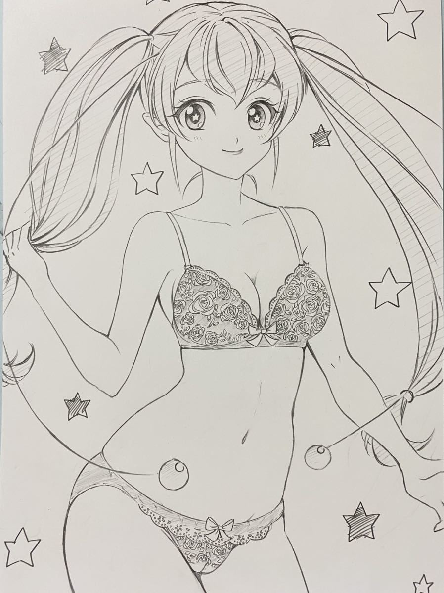 同人手描きイラスト スター☆トゥインクルプリキュア 大人ララ 鉛筆画