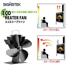 売れ筋のみ★ Signstek ストーブファン エコストーブファン ヒートパワー 空気循環 省エネ 50℃?35_2