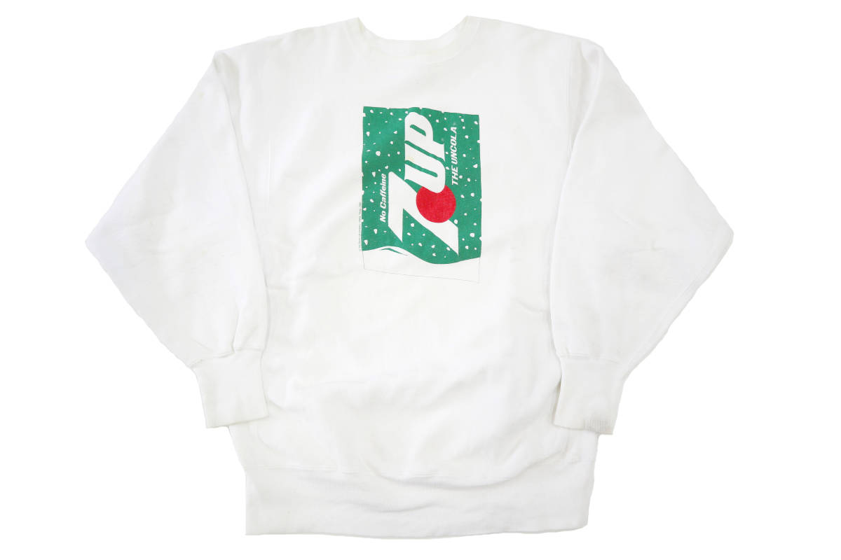 希少 ビンテージ 90s champion reverse weave sweat 7up プリント 企業 