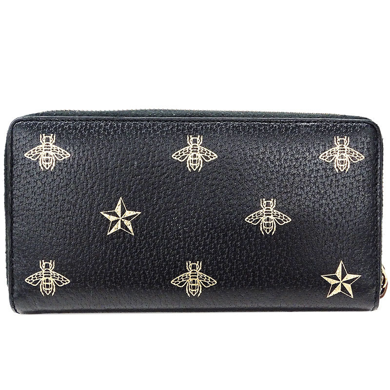 ◇グッチ GUCCI ビー（ハチ）＆スター レザー ジップアラウンド