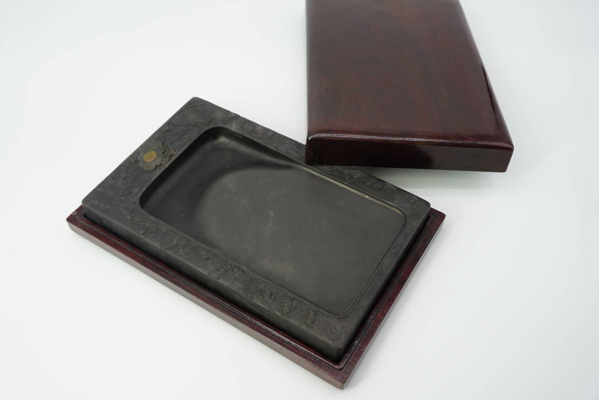 中国古玩 古硯 端渓 25.5x16x3cm 2888g 木箱付 (FDE21-1NHms