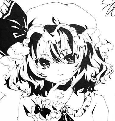 手描きイラスト 東方 レミリア 大色紙 東方 project レミリア