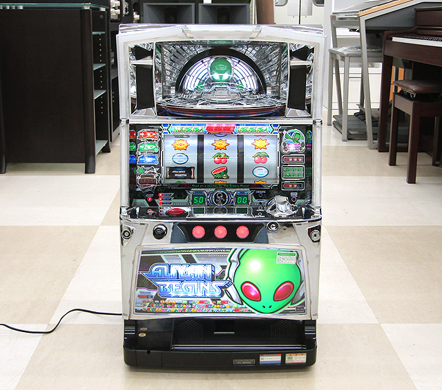 札幌発 パチスロ実機 サミー パチスロエイリヤンビギンズ コイン不要機搭載 無段階ボリューム調整有 家庭用電源対応 5号機 中古品 動作確認_1