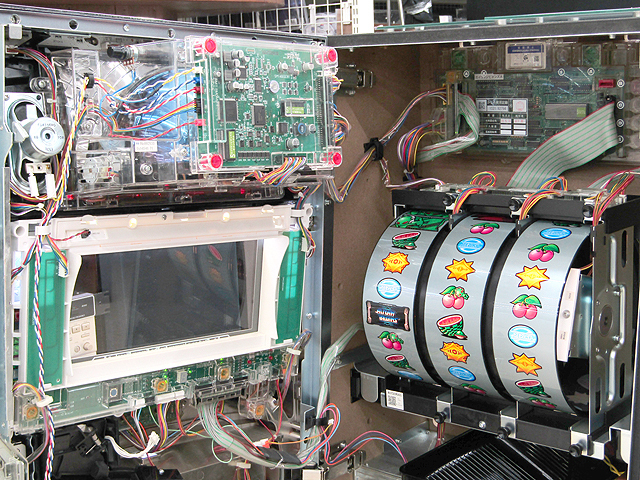 札幌発 パチスロ実機 サミー パチスロエイリヤンビギンズ コイン不要機搭載 無段階ボリューム調整有 家庭用電源対応 5号機 中古品 動作確認_8