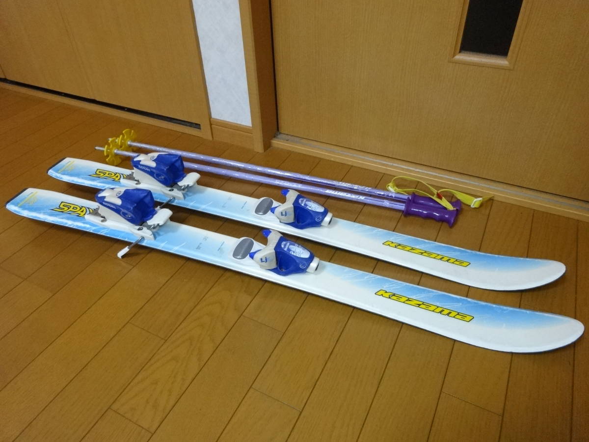 驚きの破格値，大人気 子ども用 スキー板 100㎝ ビンディング付き＆ポールセット KAZAMA ソール23 27.5センチ(カービング)｜売買されたオークション情報、yahooの商品情報をアーカイブ公開 - オークファン 子ども用