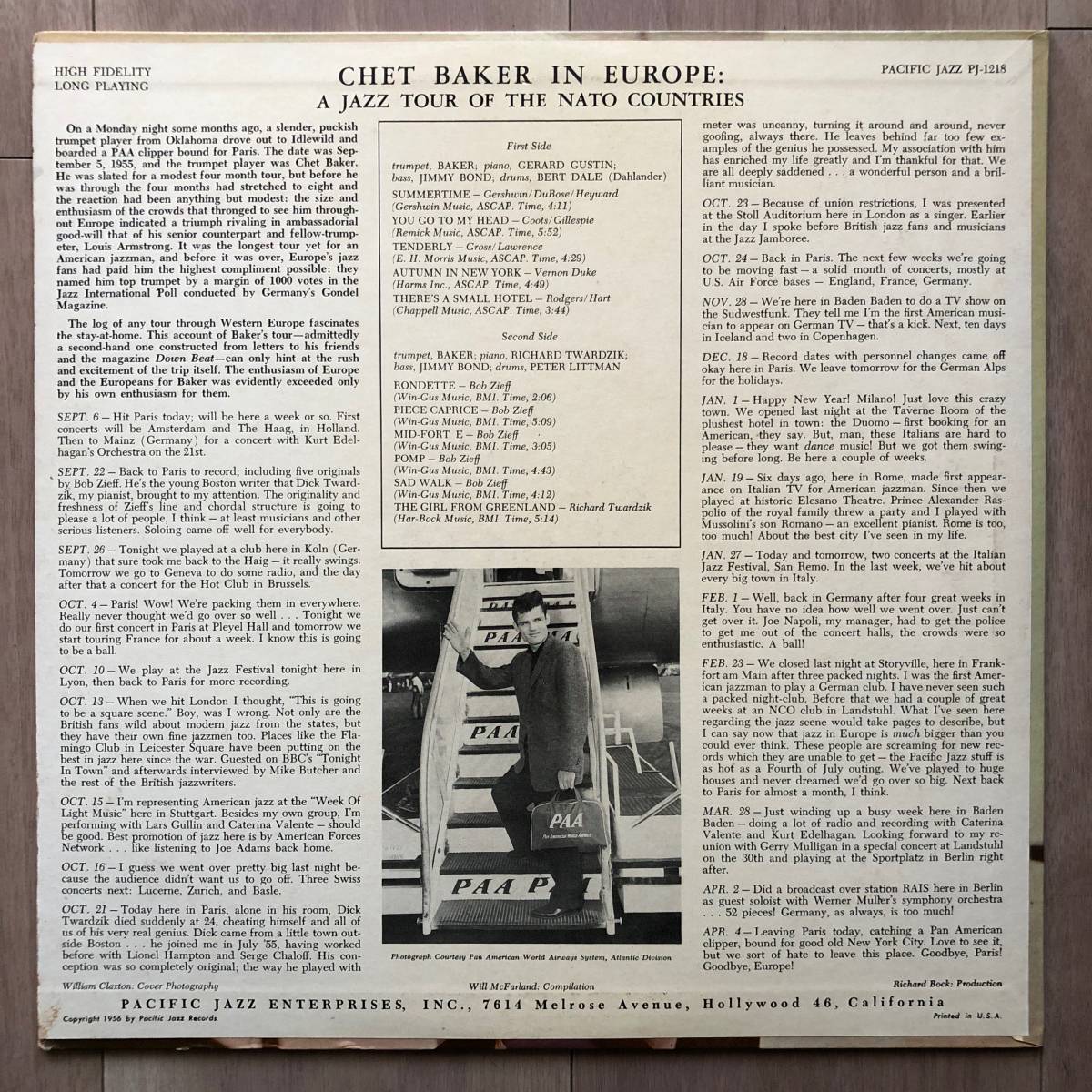 CHET BAKER IN EUROPE / PACIFIC JAZZ オリジナル Chet Baker - Baker: Vinyl Nick\u0027s