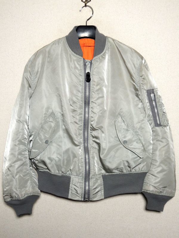 USA製 ALPHA アルファ MA-1 フライトジャケット M シルバー IDEAL