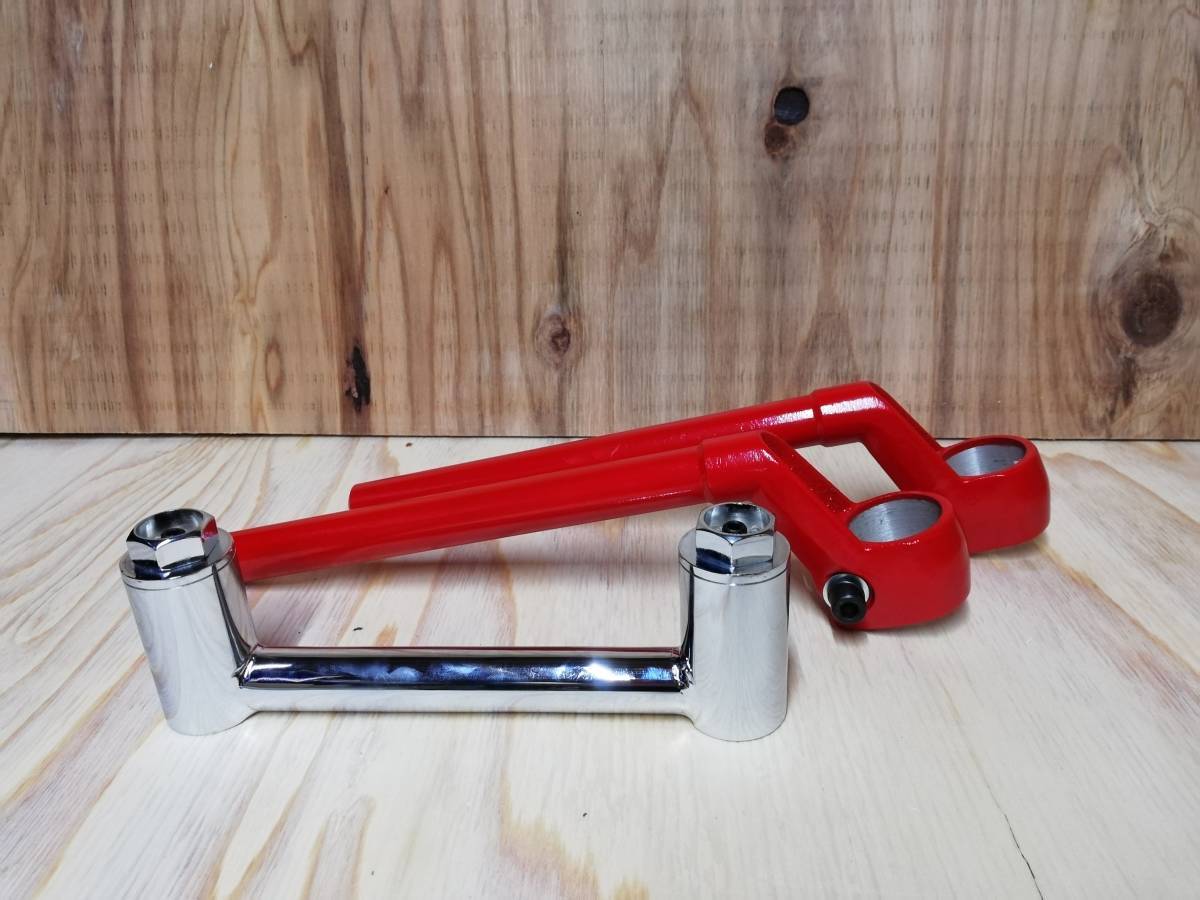 CBX400F純正タイプ ハンドル 赤+35π変換キット/汎用35パイ 旧車ハン