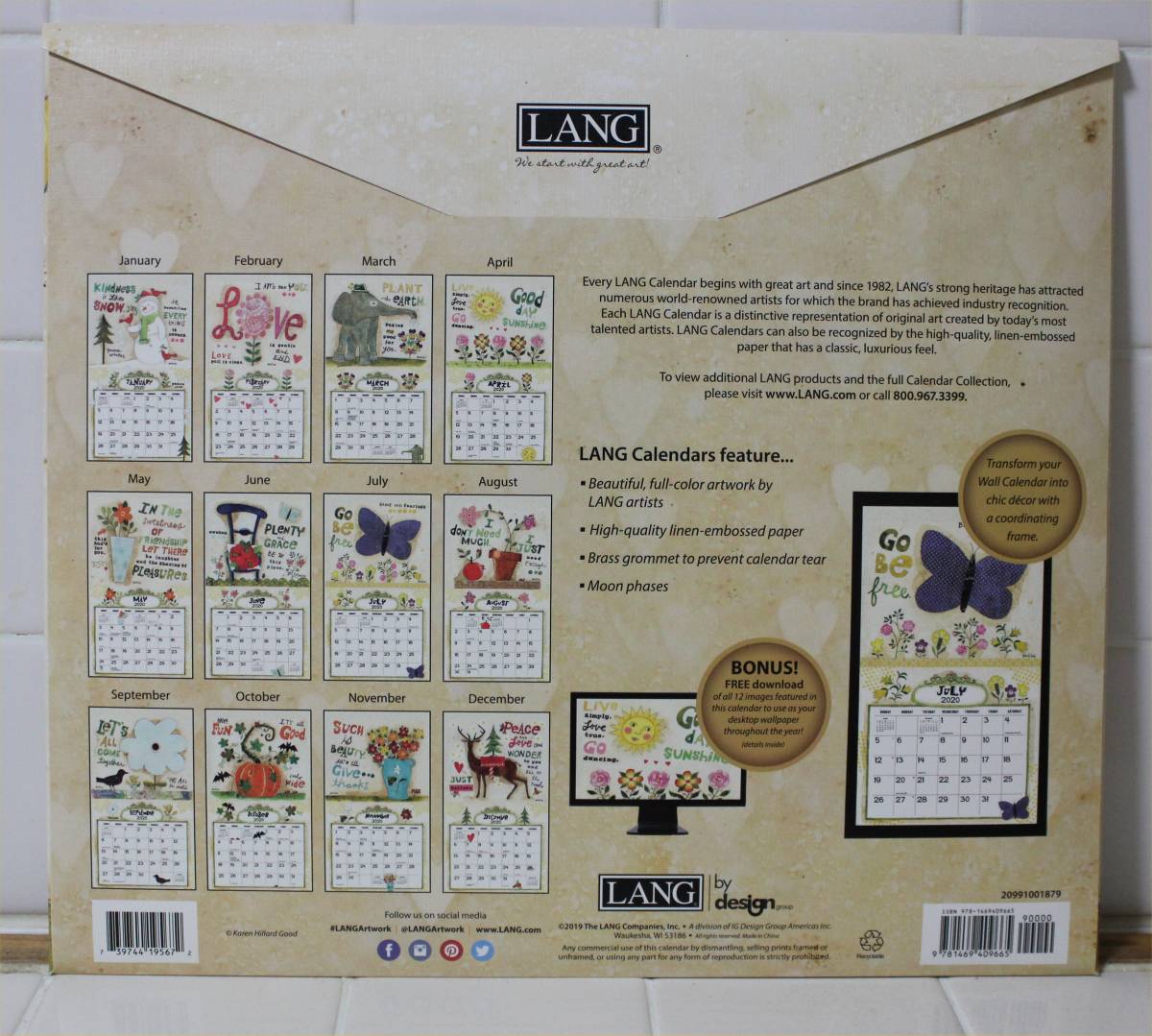 2020 LANGラング社 カントリー カレンダー SIMPLE LIFE_2