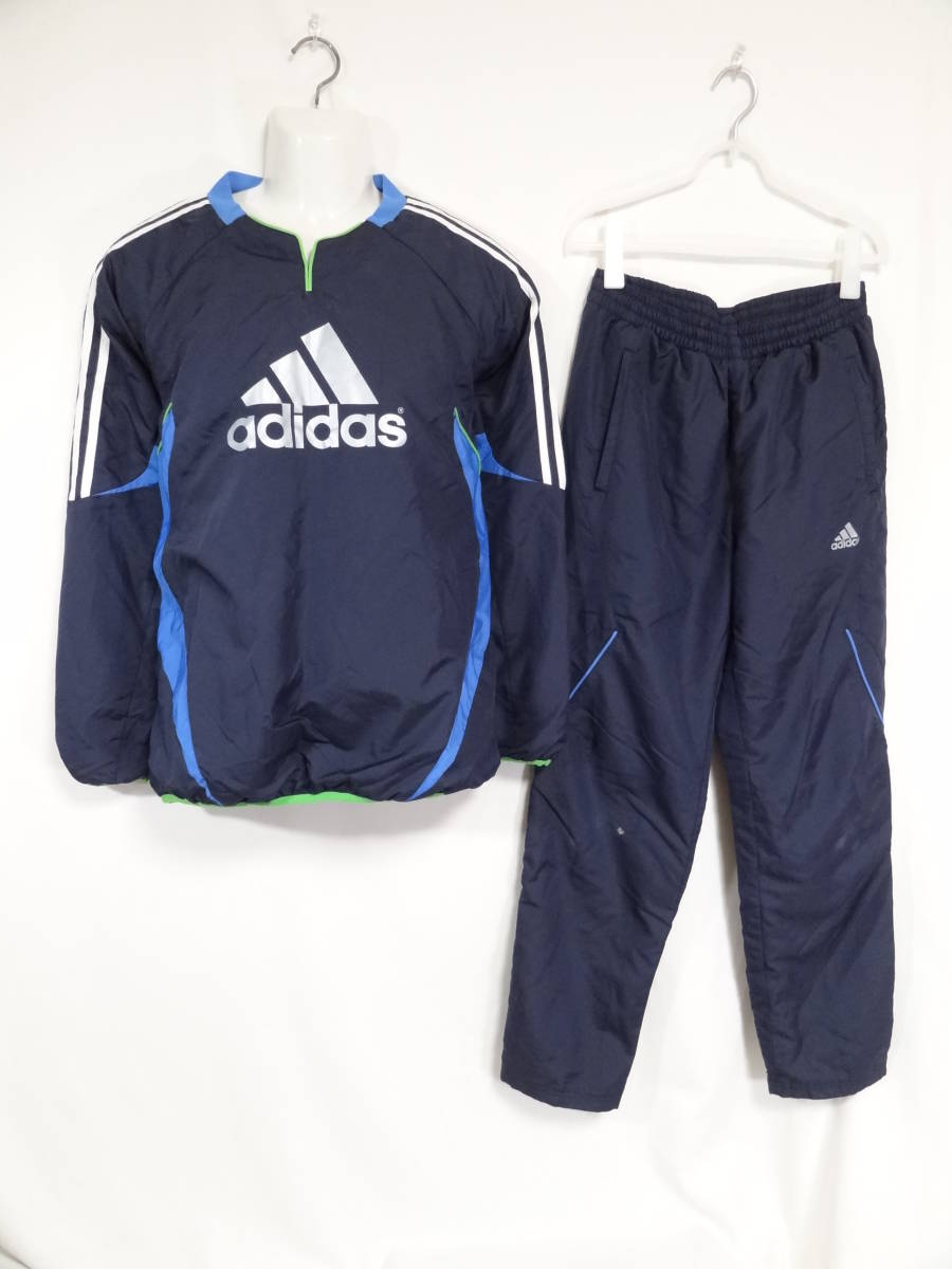 100%新品，セール アディダス adidas 防寒 中綿 裏起毛 ピステ トレーニングウェア ジャケット パンツ 上下セット L 送料520 紺 ネイビー(ウインドブレーカー)｜売買されたオークション情報、yahooの商品情報をア ウインドブレーカー