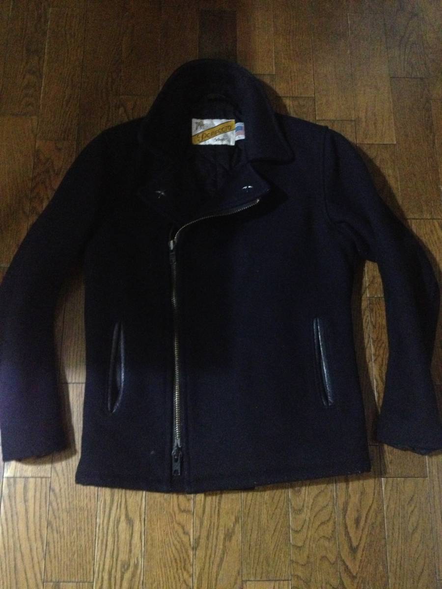 美品 SCHOTT×AMERICAN RAG CIE ライダース ジップPコート schott×AMERICAN RAG CIEショット×アメリカンラグシー別注zip