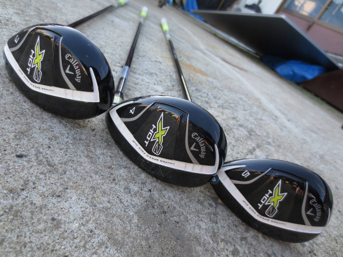 最安値，本物保証 ゴルフクラブ Callaway キャロウェイ X2 HOT UT3/UT4/UT5 FLEX R ユーティリティ 3本まとめ売り(セット)｜売買されたオークション情報、yahooの商品情報をアーカイブ公開 - オークファン 男性右きき用