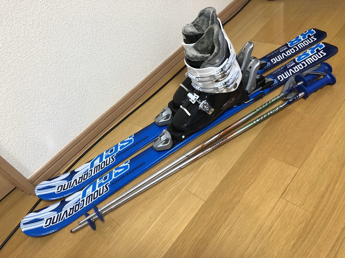  スノーカービング SCV カービング ジュニア スキー 4点 セット 板120cm ブーツ22cm ビンディング ストック(板、ブーツセット)｜売買されたオークション情報、yahooの商品情報をアーカイブ公開 - 板、ブーツセット