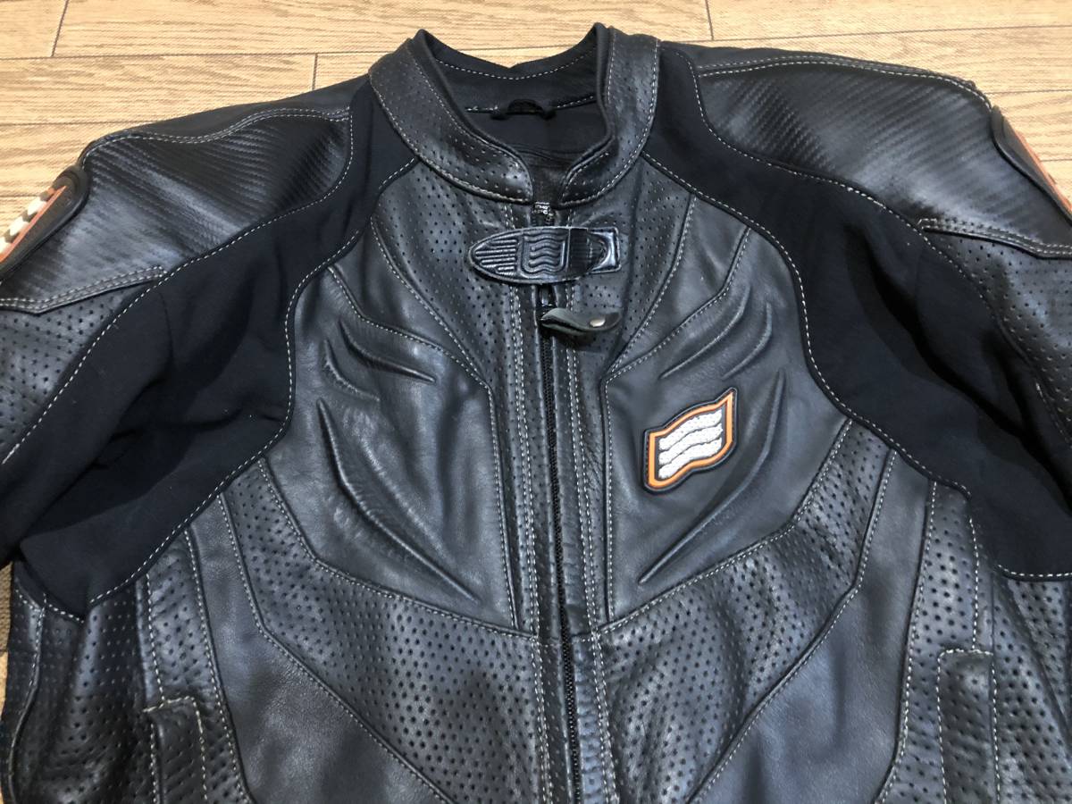 HYOD 良質柔らかめ 牛革パンチングレザー ライディングJKT 良品 L