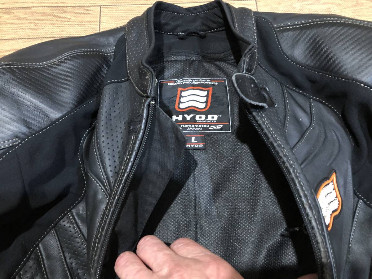 HYOD 良質柔らかめ 牛革パンチングレザー ライディングJKT 良品 L
