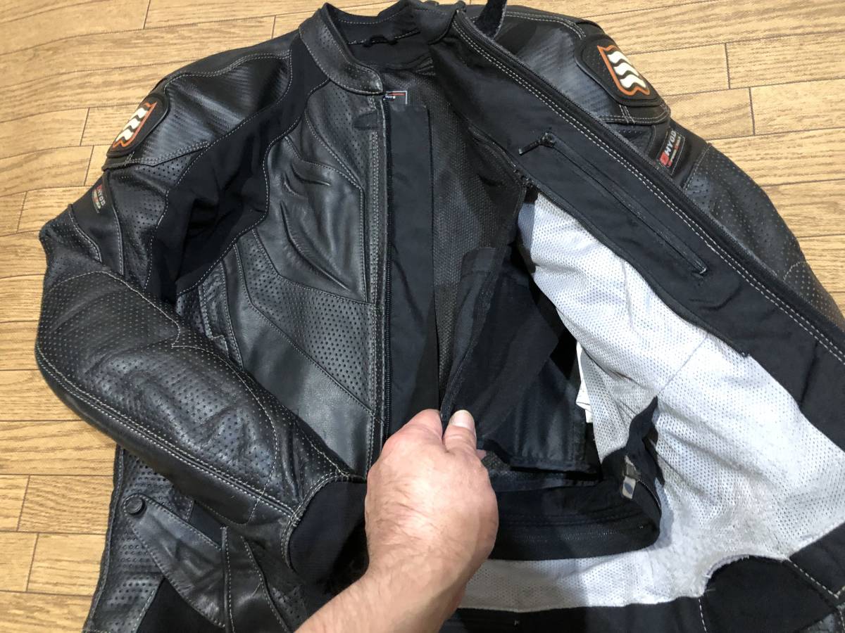 HYOD 良質柔らかめ 牛革パンチングレザー ライディングJKT 良品 L