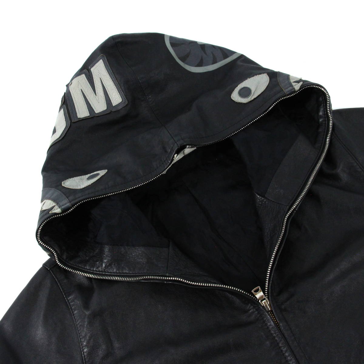 入手困難品】A BATHING APE オールレザー シャーク パーカー M 