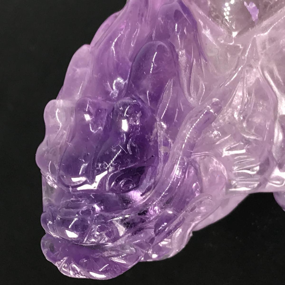 晶都ライブ◇天然石 　高品質アメジスト手彫り「龍亀」　★L1153★＜本日最終枠終了＞5※税別※自己紹介をいただき入札下さい_1