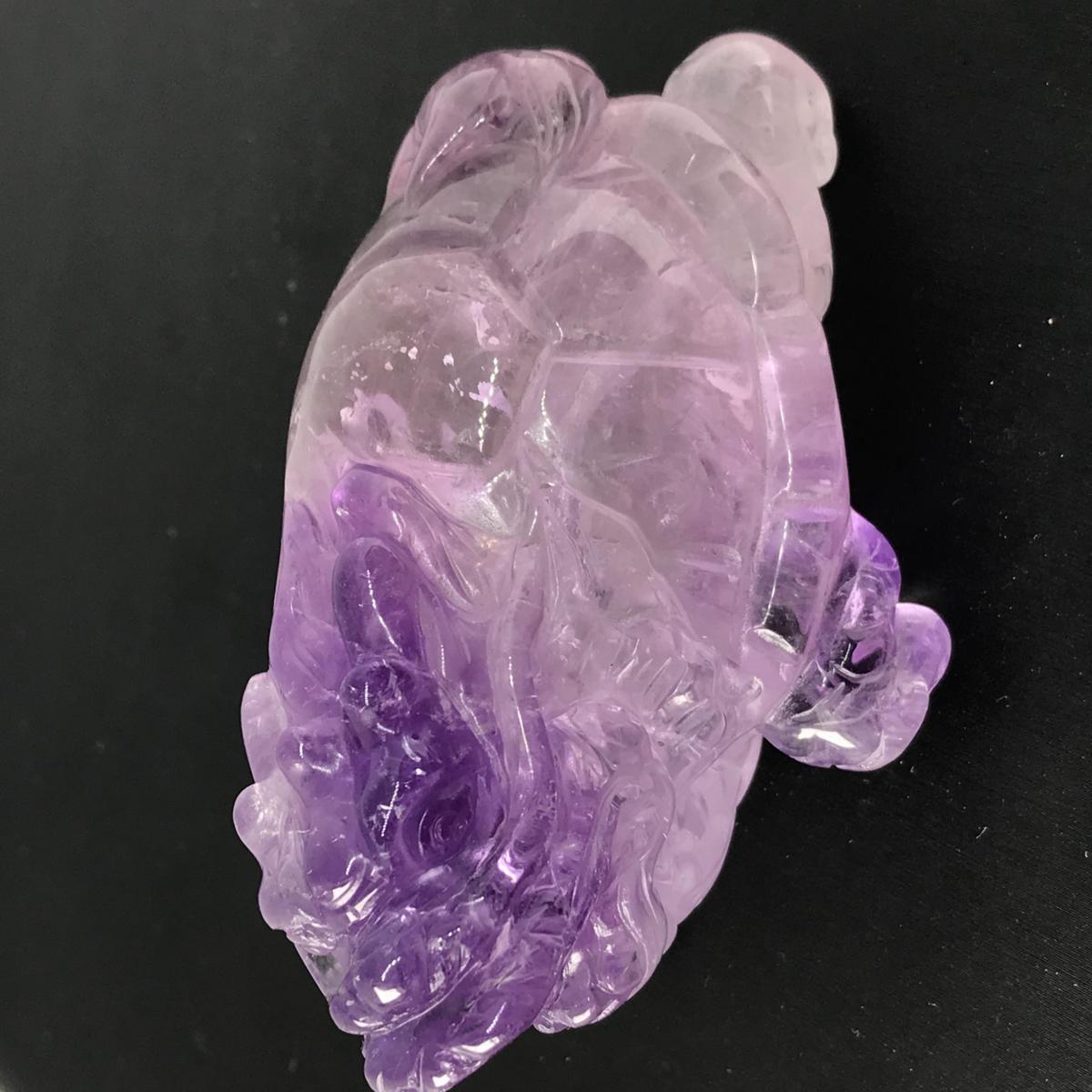 晶都ライブ◇天然石 　高品質アメジスト手彫り「龍亀」　★L1153★＜本日最終枠終了＞5※税別※自己紹介をいただき入札下さい_2