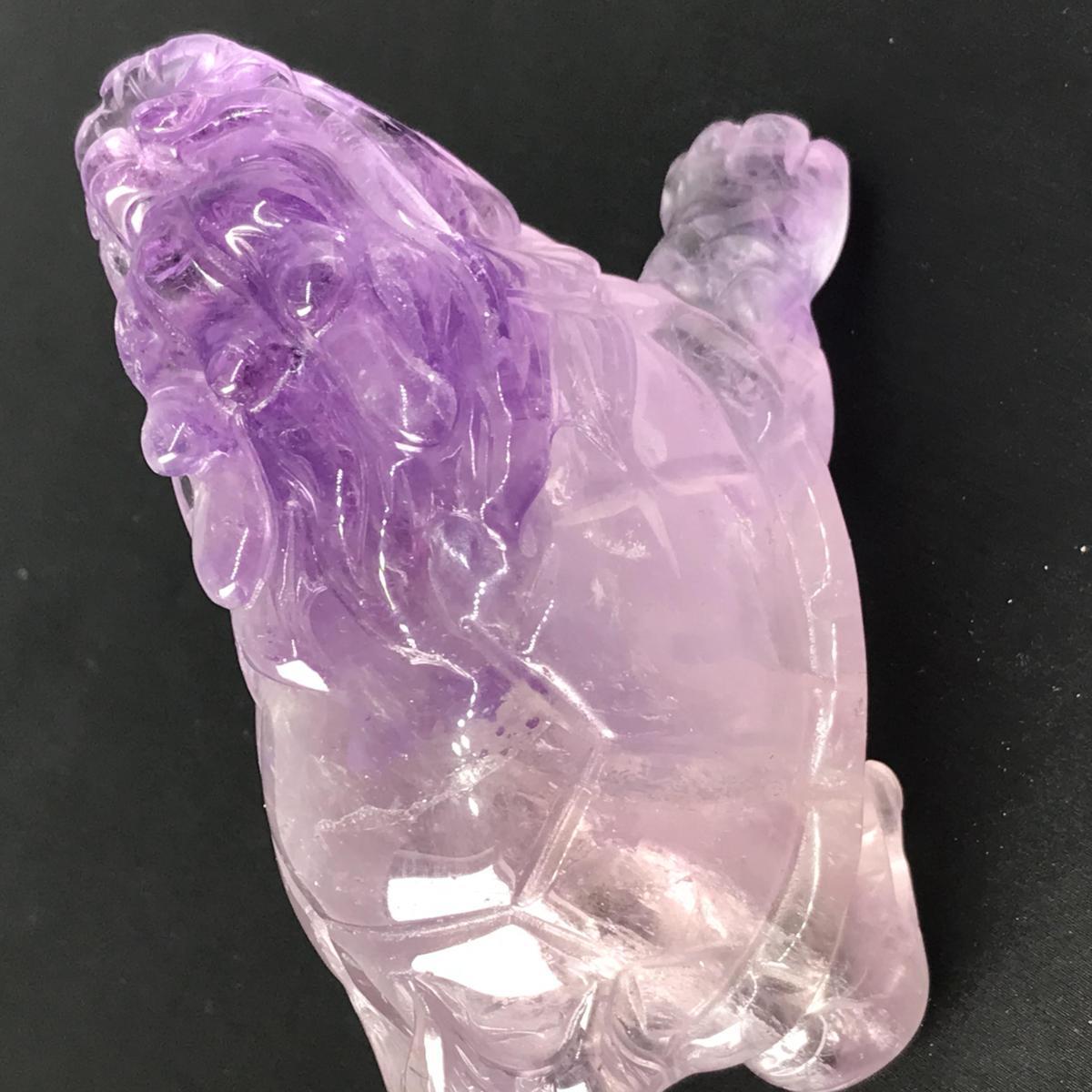 晶都ライブ◇天然石 　高品質アメジスト手彫り「龍亀」　★L1153★＜本日最終枠終了＞5※税別※自己紹介をいただき入札下さい_4