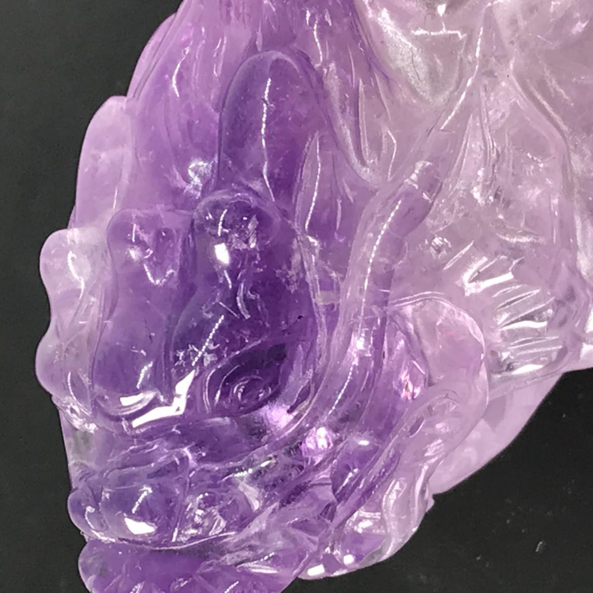 晶都ライブ◇天然石 　高品質アメジスト手彫り「龍亀」　★L1153★＜本日最終枠終了＞5※税別※自己紹介をいただき入札下さい_5