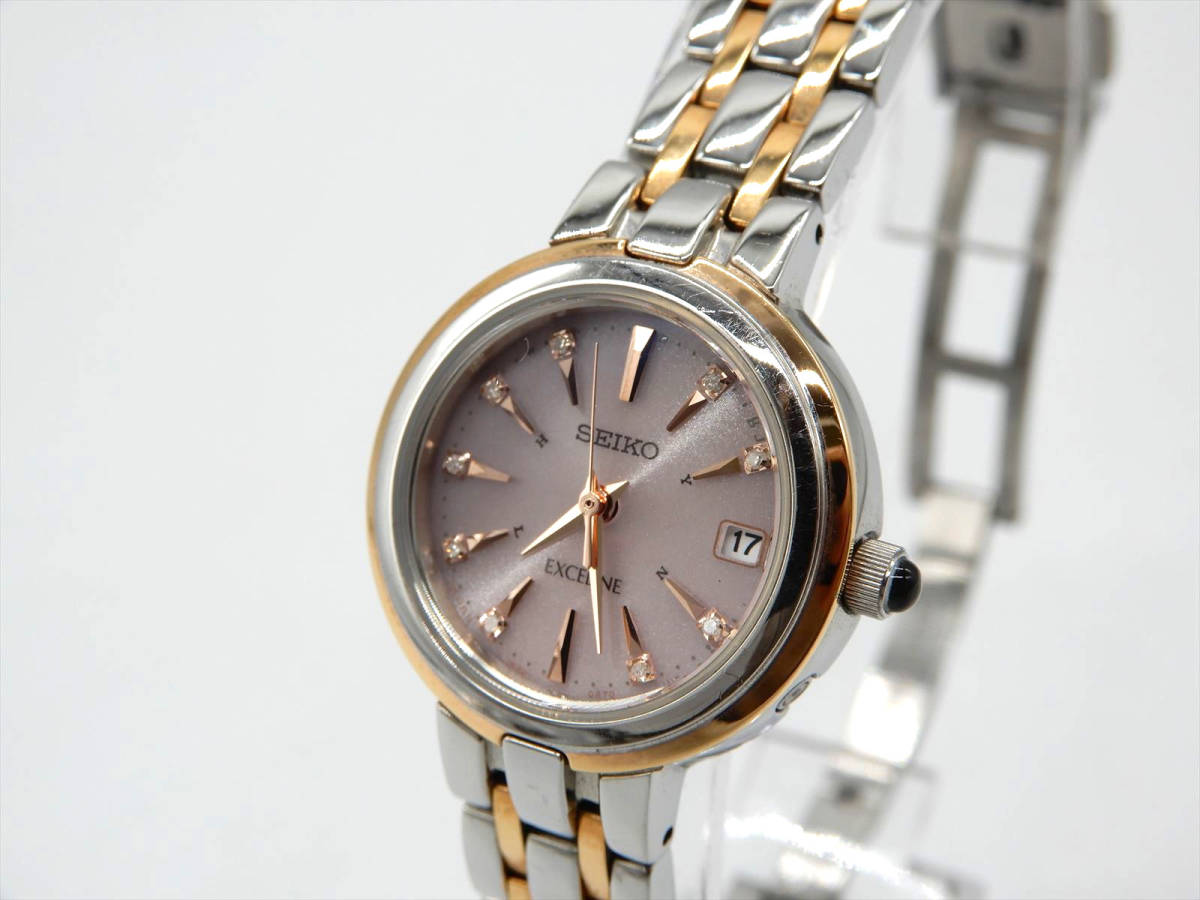 セイコー エクセリーヌ SEIKO ピンクゴールド コンビ 時計・ブランド