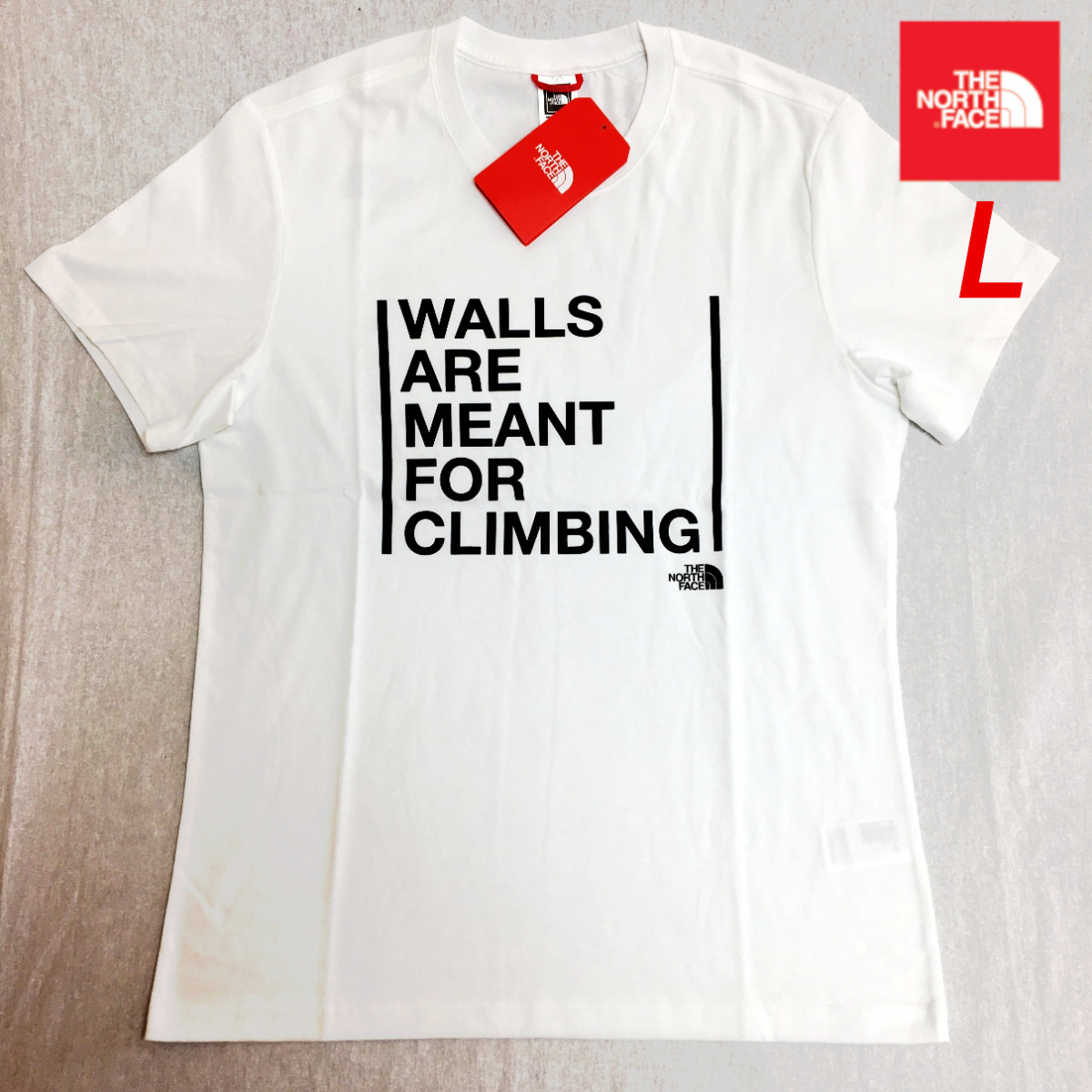 本物保証，爆買い 売切1円 タグ付き正規品 THE NORTH FACE ザ ノース フェイス WALLS ARE MEANT FOR CLIMBING Tシャツ 白L 匿名配送(半袖Tシャツ)｜売買されたオークション情報、yahooの商品情報をアーカイブ公開 - オークフ 男性用