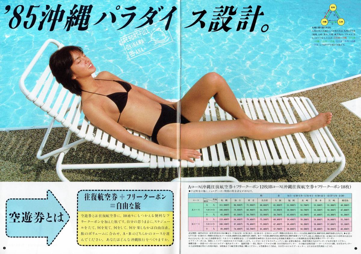 85 ANA全日空スカイホリデー沖縄空遊券パンフレット モデル：鷲尾