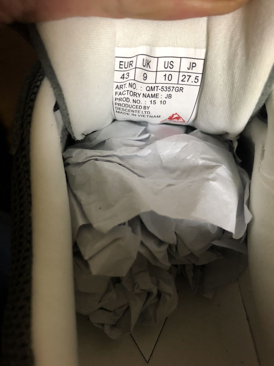 LE COQ SPORTIF/ルコックスポルティフ スエードスニーカー　新品、タグ、元箱付！43/27.5 /OZAN EFL 品番QMT-5357GR まとめ買い歓迎