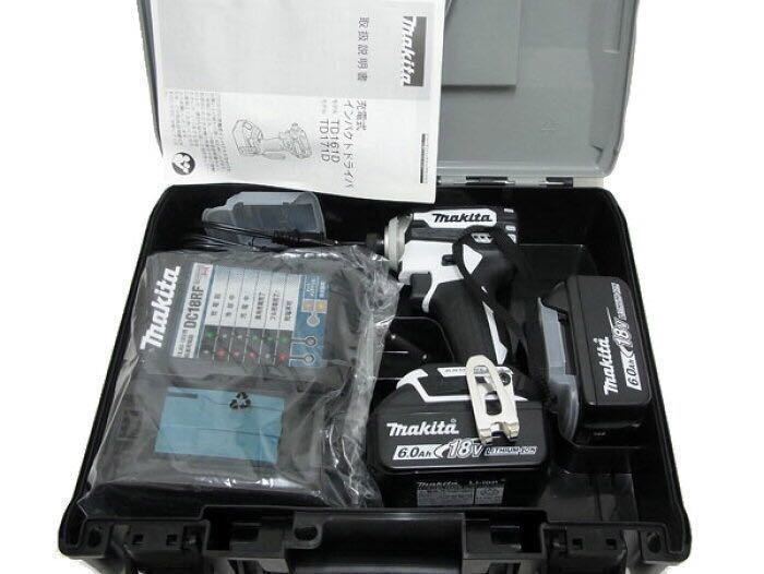 マキタ 充電式 インパクトドライバ 18Ｖ ホワイトTD171DRGX（6.0Ah）ホワイト　白　1円スタート　② マキタ 18V-6.0Ah充電式インパクトドライバー（白 TD171DRGX 新色 カッパー TD171DGXFC