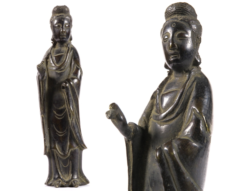 仏教美術 唐物 古銅 観音立像 【公式通販】