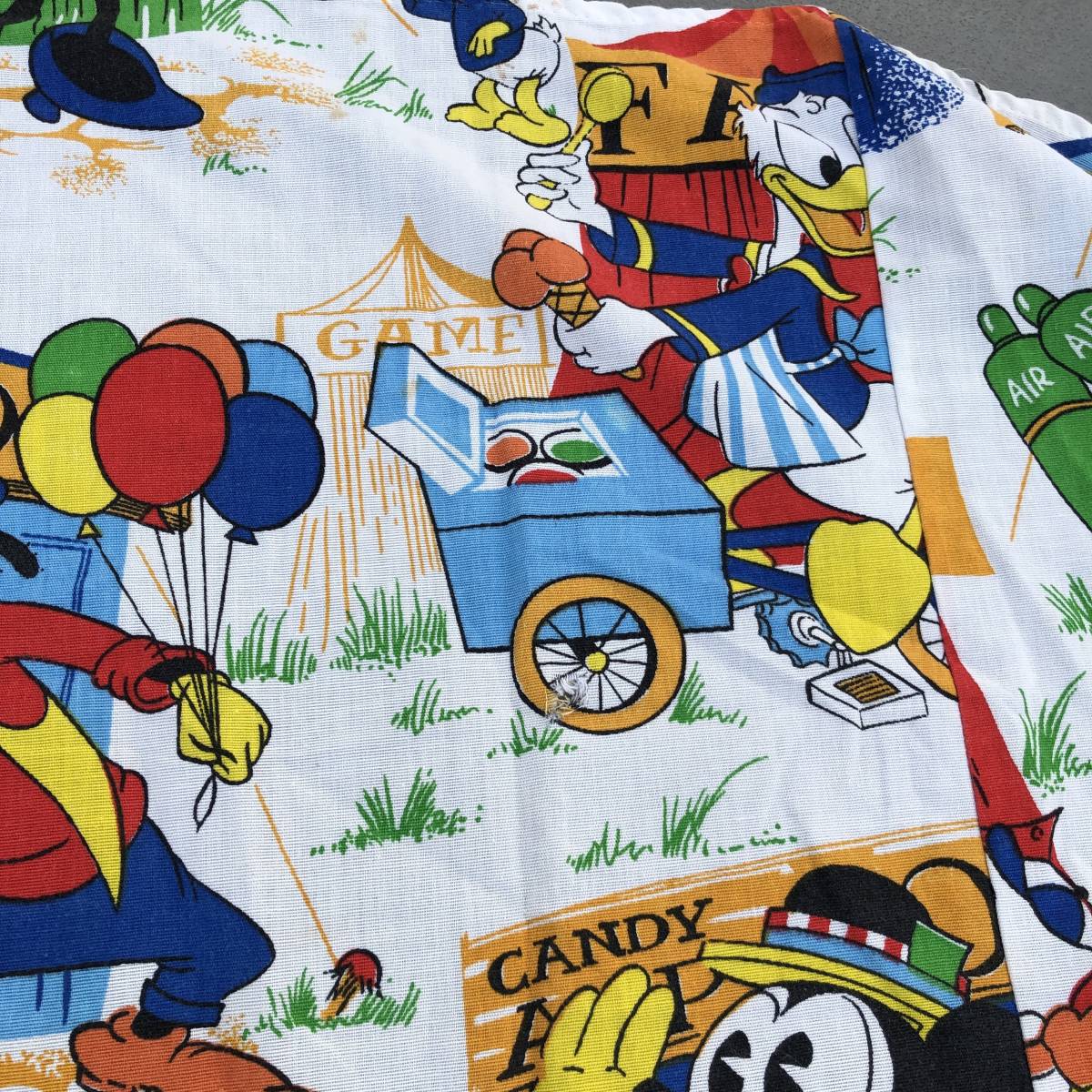 ディズニー　ミッキーマウス シーツ　ビンテージ　USA　セット ビンテージ ミッキーマウス ドナルド レア柄 キャラクター ディズニー