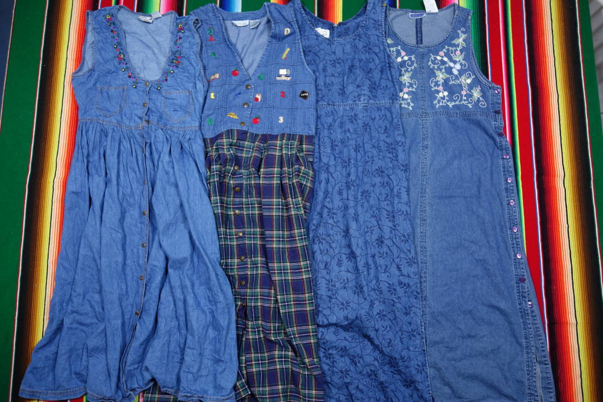 Lds Op12ビンテージデニムロングワンピース刺繍 1 Us古着卸大量セット業者まとめ売り Mサイズ 売買されたオークション情報 Yahooの商品情報をアーカイブ公開 オークファン Aucfan Com