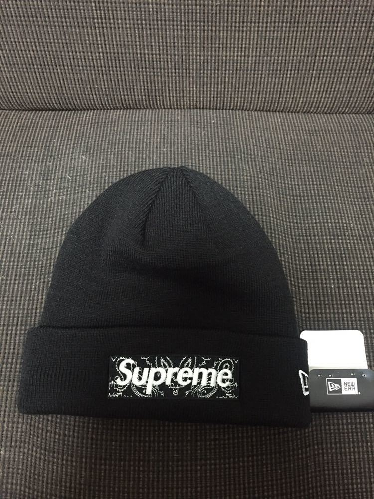 数量限定，高品質 Supreme New Era Box Logo バンダナ ビーニー シュプリーム beanie キャップ ニット帽(帽子)｜売買されたオークション情報、yahooの商品情報をアーカイブ公開 - オークファン 服飾小物