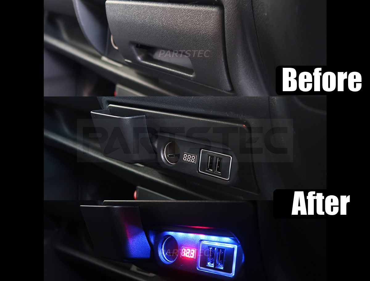 200系 レジアスエース 増設 電源 ユニット USB 2ポート LEDライト 電圧計 ポケット付 TRH200 TRH221 GDH201 TRH226 【説明動画有】/28-430 ハイエース : 増設電源ユニット ユニット | Type-Cトヨタ