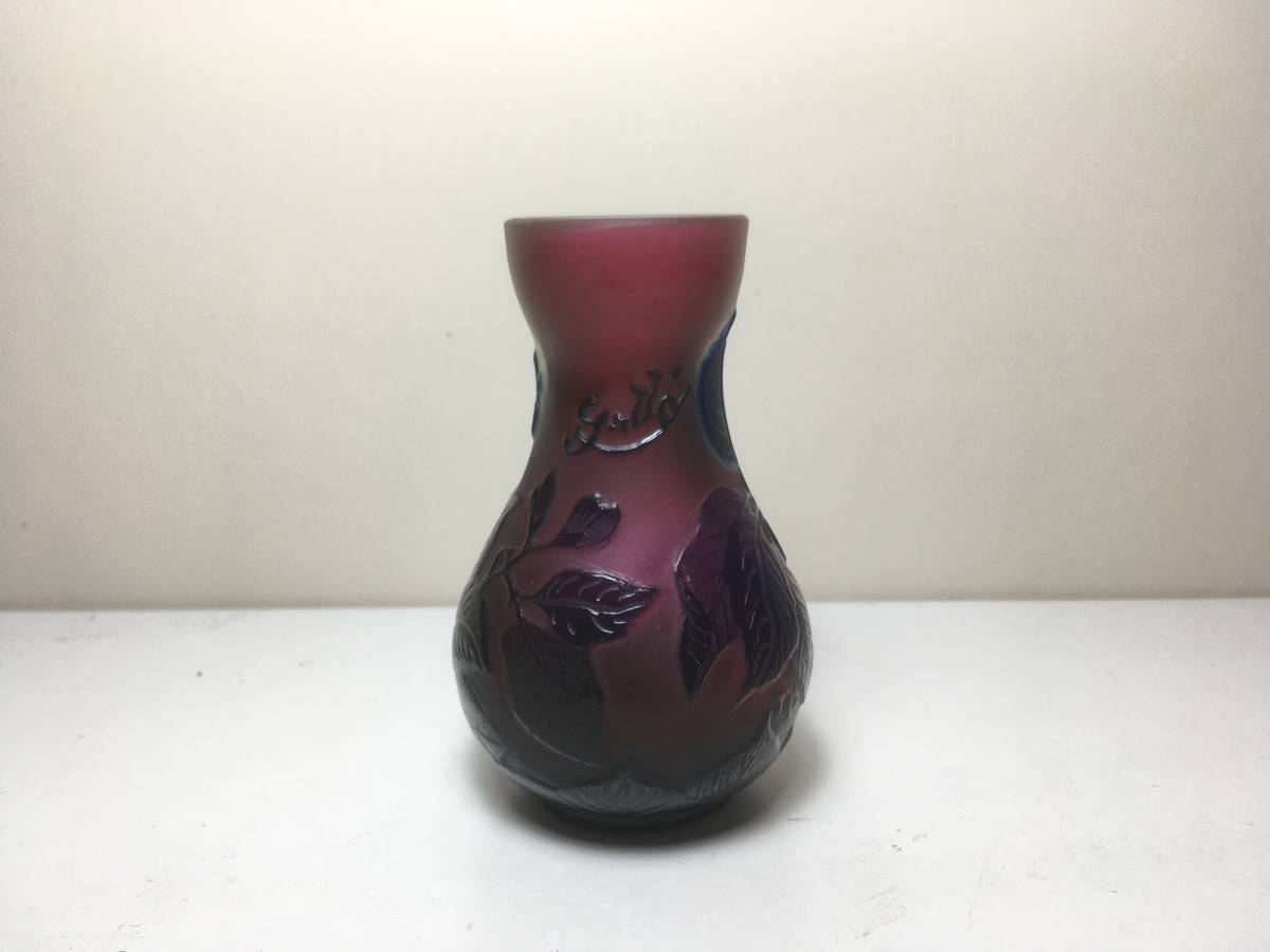 ルーマニア チップガレ工房 TIP Galle 風景文花瓶 エミール ガレ 箱入