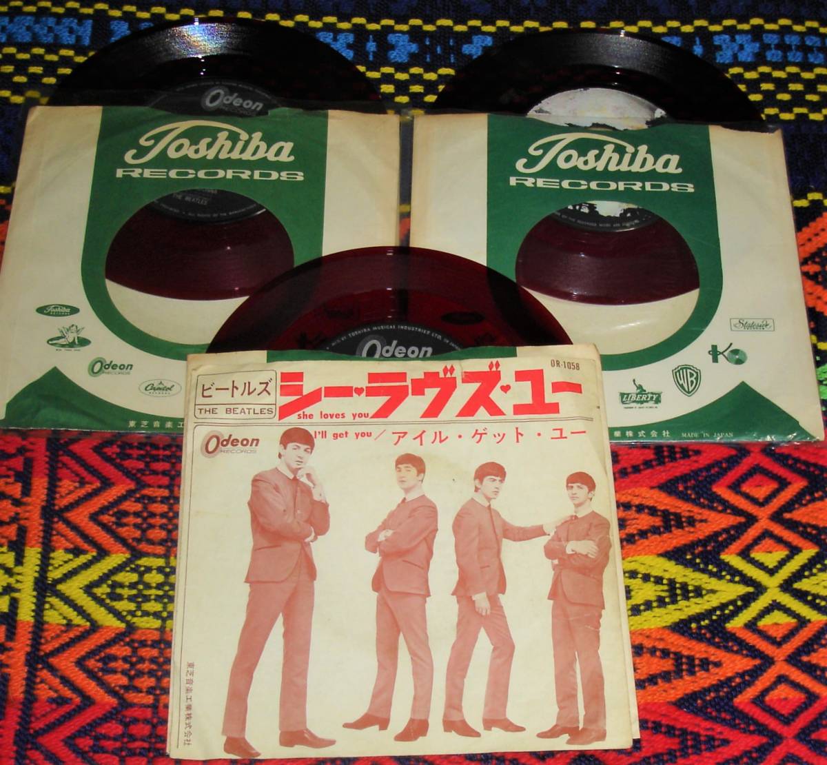 ♪ ザ・ビートルズ 音工オデオン赤盤EP7枚 まとめて THE BEATLES RED WAX