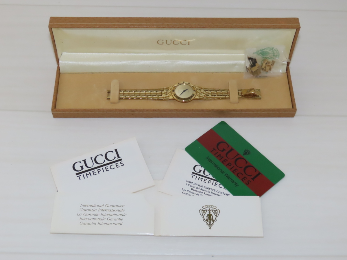 ☆ジャンク GUCCI グッチ 腕時計 3300L ゴールド クォーツ ≪説明書