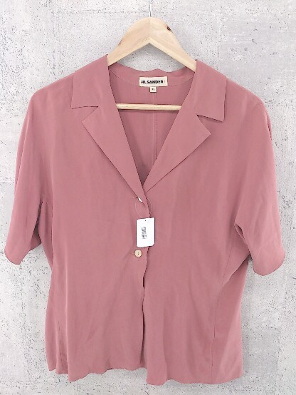 ◇ JIL SANDER ジル サンダー イタリア製 シルク100％ 半袖 シャツ 38 