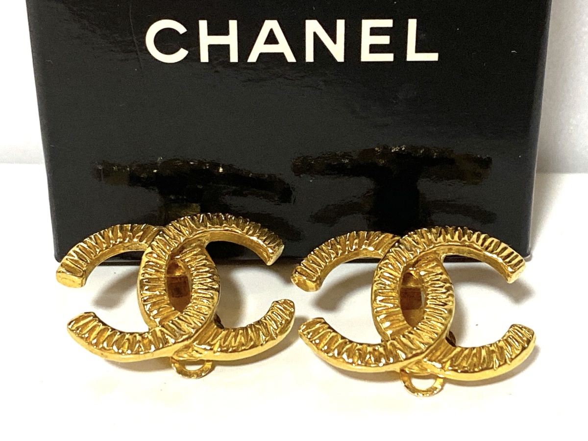 中古】CHANEL シャネル イヤリング ココマーク ゴールド ヴィンテージ GP