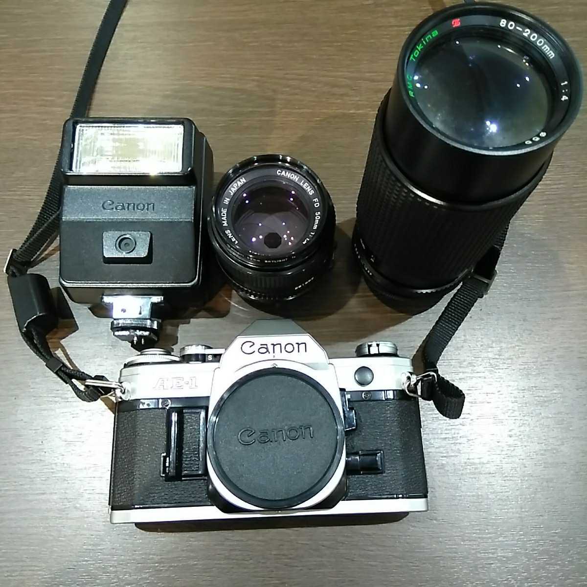 大得価，2025 Canon ボディ/AE-1 レンズ/CANON LENS FD 50mm 1:1.4 Tokina RMC 80-200mm 1:4 &phi;55 スピードライト 177A フィルムカメラ キャノン(キヤノン)｜売買されたオークション情報、yahooの商品情報をアーカイブ公開 - キヤノン