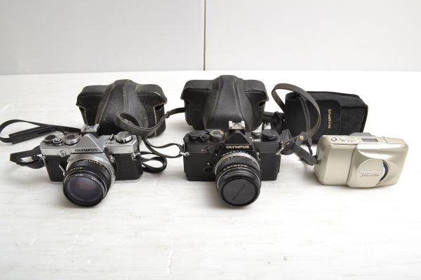  A024L32E//OLYMPUS オリンパス フィルムカメラ 3台セット/一眼レフ OM-1 2台 コンパクトカメラ &mu; mju: -Ⅱ 170VF(オリンパス)｜売買されたオークション情報、yahooの商品情報をアーカイブ公開 - オーク マニュアルフォーカス
