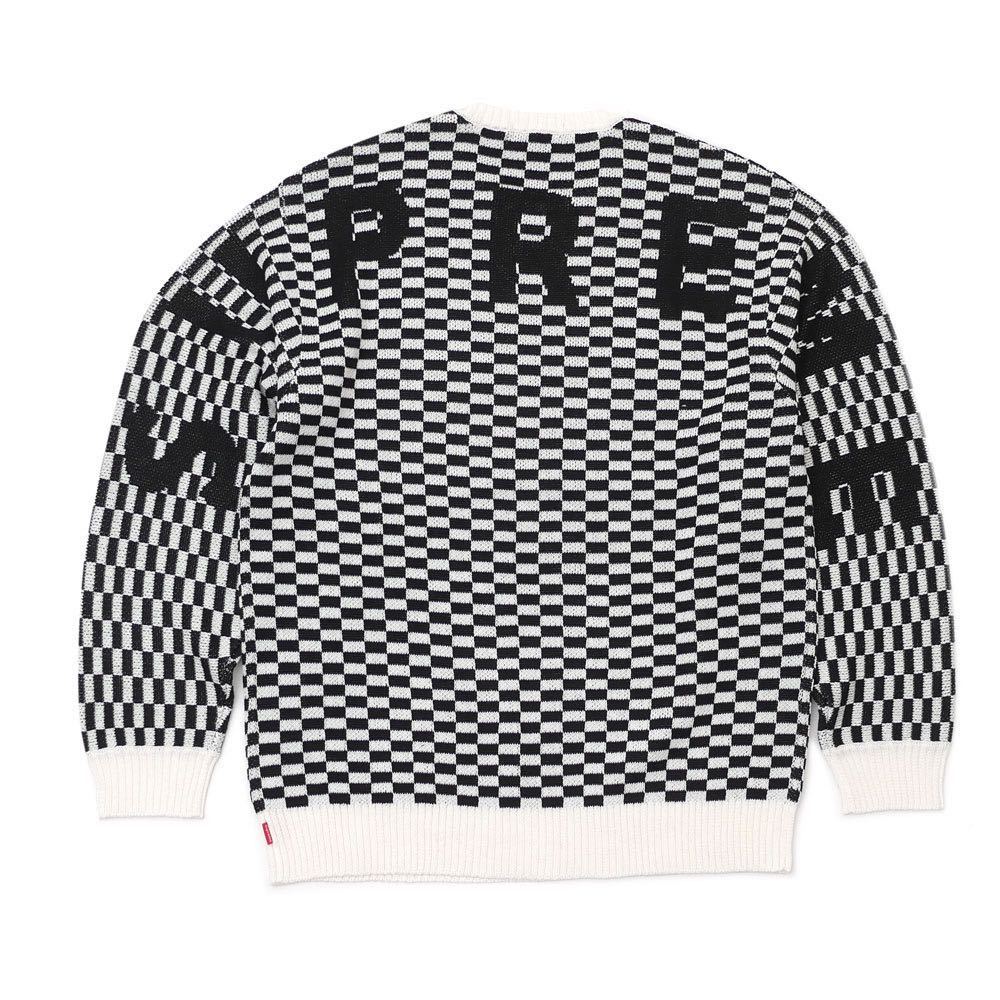 新品未使用 M】SUPREME 20SS Back Logo Sweater Checkerboard キムタク  