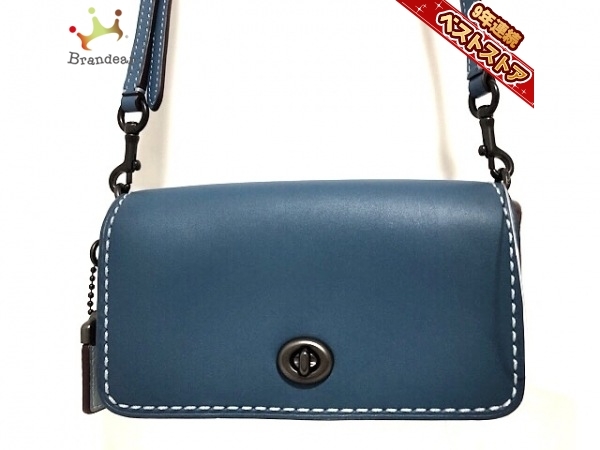 コーチ COACH ショルダーバッグ 10493 - レザー ネイビー×ライトブルー