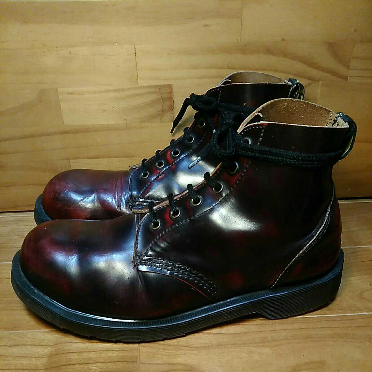 入手困難 ドクターマーチン Dr Martens 6ホールブーツ Uk8 スチールトゥ バーガンディ Oi Punk Skins スキンズ パンク サイコビリー Uk8 売買されたオークション情報 Yahooの商品情報をアーカイブ公開 オークファン Aucfan Com