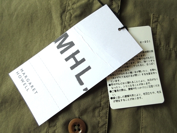新品タグ付 MHL. マーガレットハウエル 2019SS 製品染 ガーメントダイ 