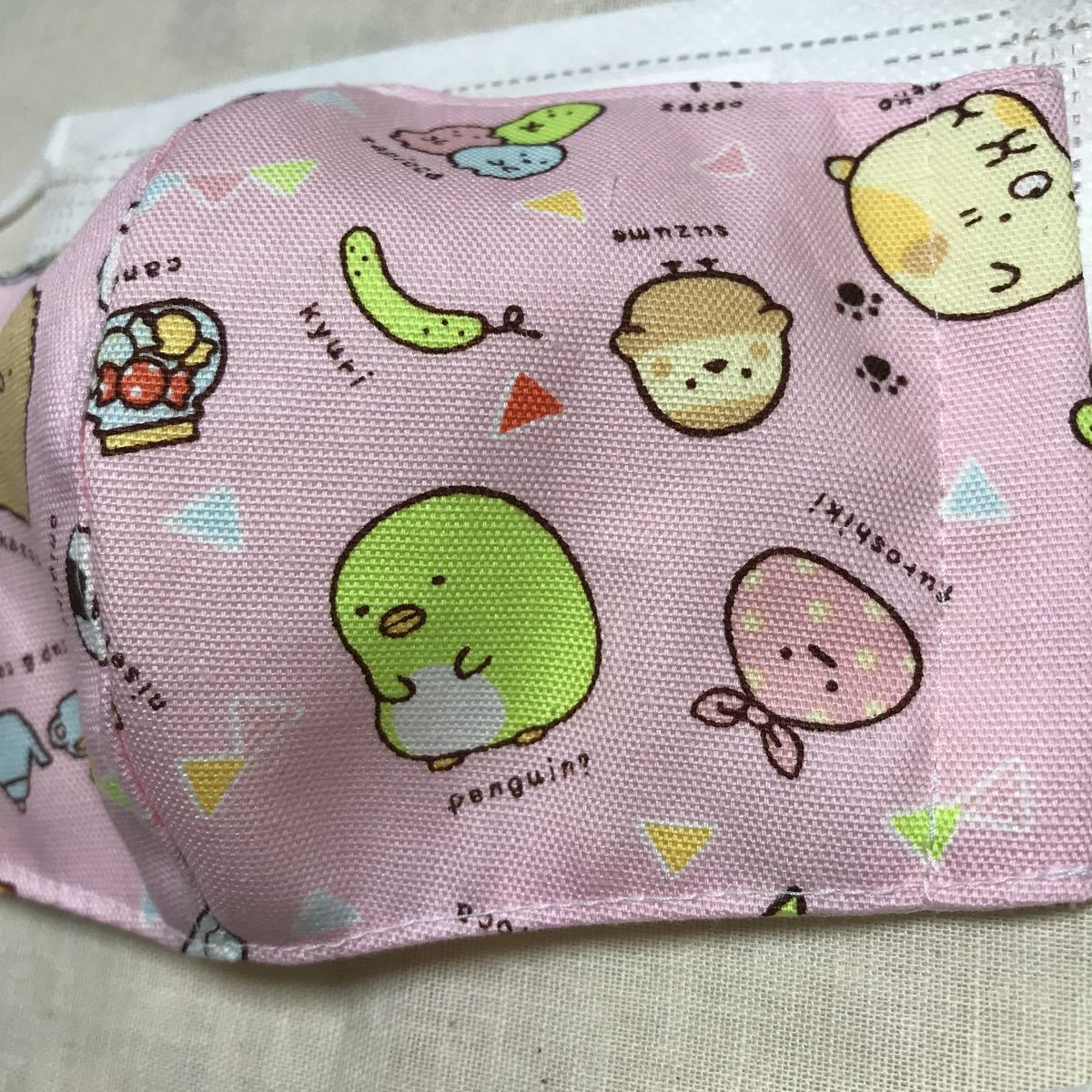 子供用 ハンドメイドインナーマスク 3枚組 ハンドメイド！すみっコぐらし立体インナーガーゼマスク子供用3(子ども