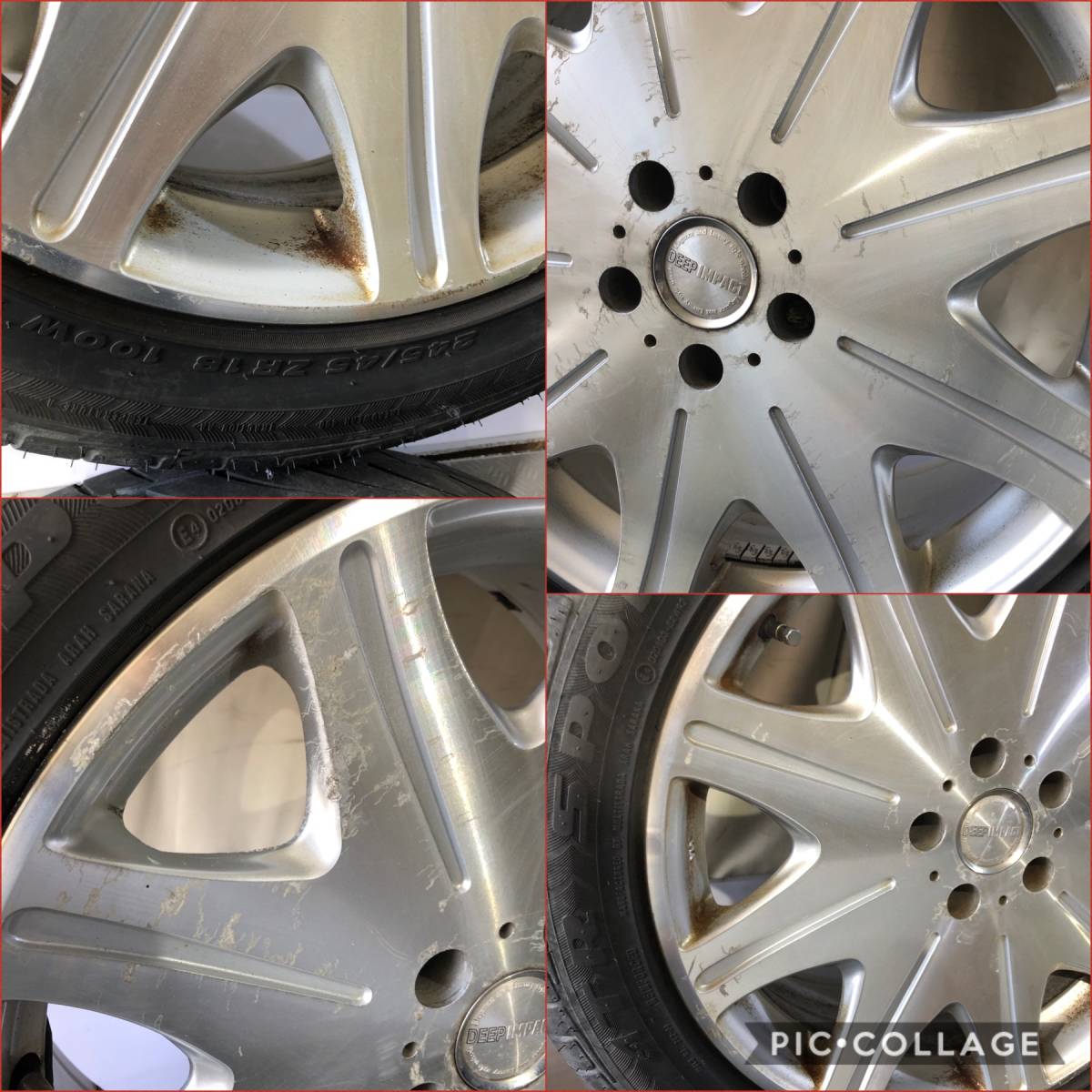 DEEP IMPACT 18インチ 8.0J +38 PCD114.3 5H【245/45ZR18】ATR SPORT タイヤ付4本セット！レクサス トヨタ マークX などに！_4