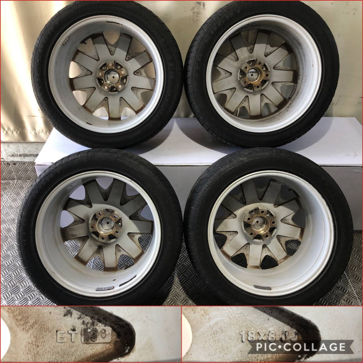 DEEP IMPACT 18インチ 8.0J +38 PCD114.3 5H【245/45ZR18】ATR SPORT タイヤ付4本セット！レクサス トヨタ マークX などに！_8