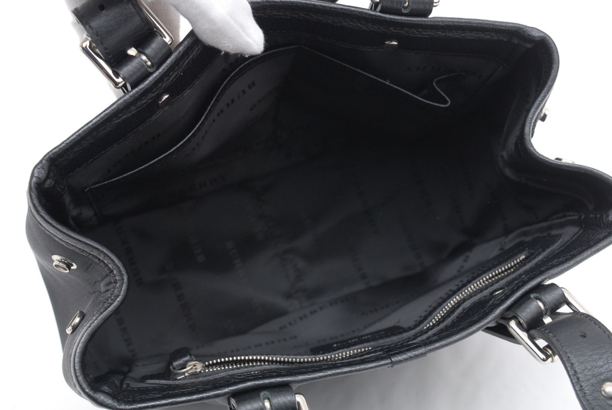 1円スタート 極美品 バーバリー Burberry ノバチェック レザー